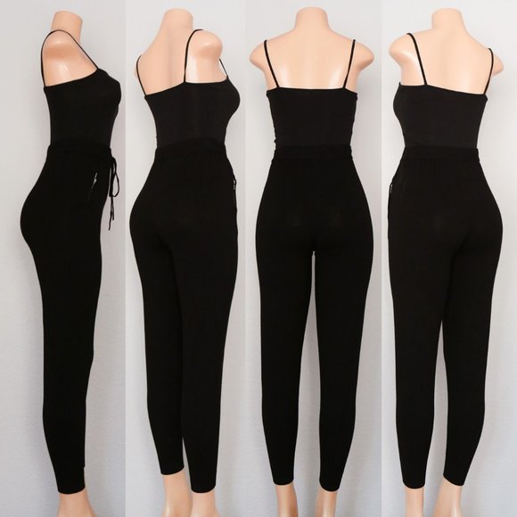 NEW Comune Glendwood Zip Pocket High Waist Soft Cozy Knit Jogger Pants Black $84 - Picture 7 of 11